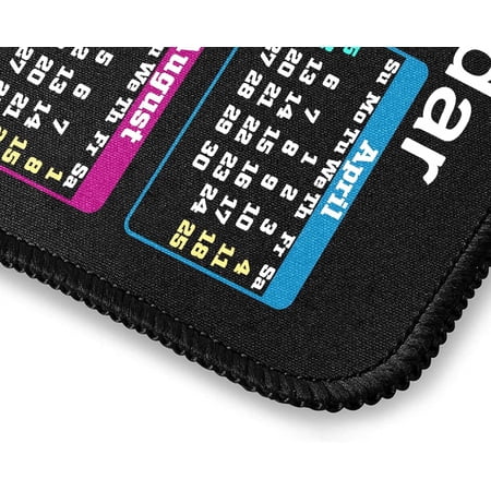 Mouse Pad with Non-Slip Rubber Base, Waterproof Computer Mousepad with Stitched Edges, Mouse Pads for Computers, Laptop, Gaming, Office & Home, 9.5 x 7.8 in (Black Calendar 2026)