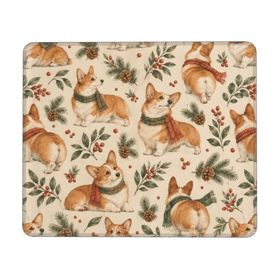Mouse Pad Non-Slip Rubber Gaming Mousepad Rectangle for Computers Laptop 8.3 x 10.3 in,Watercolor Corgi Christmas Pattern