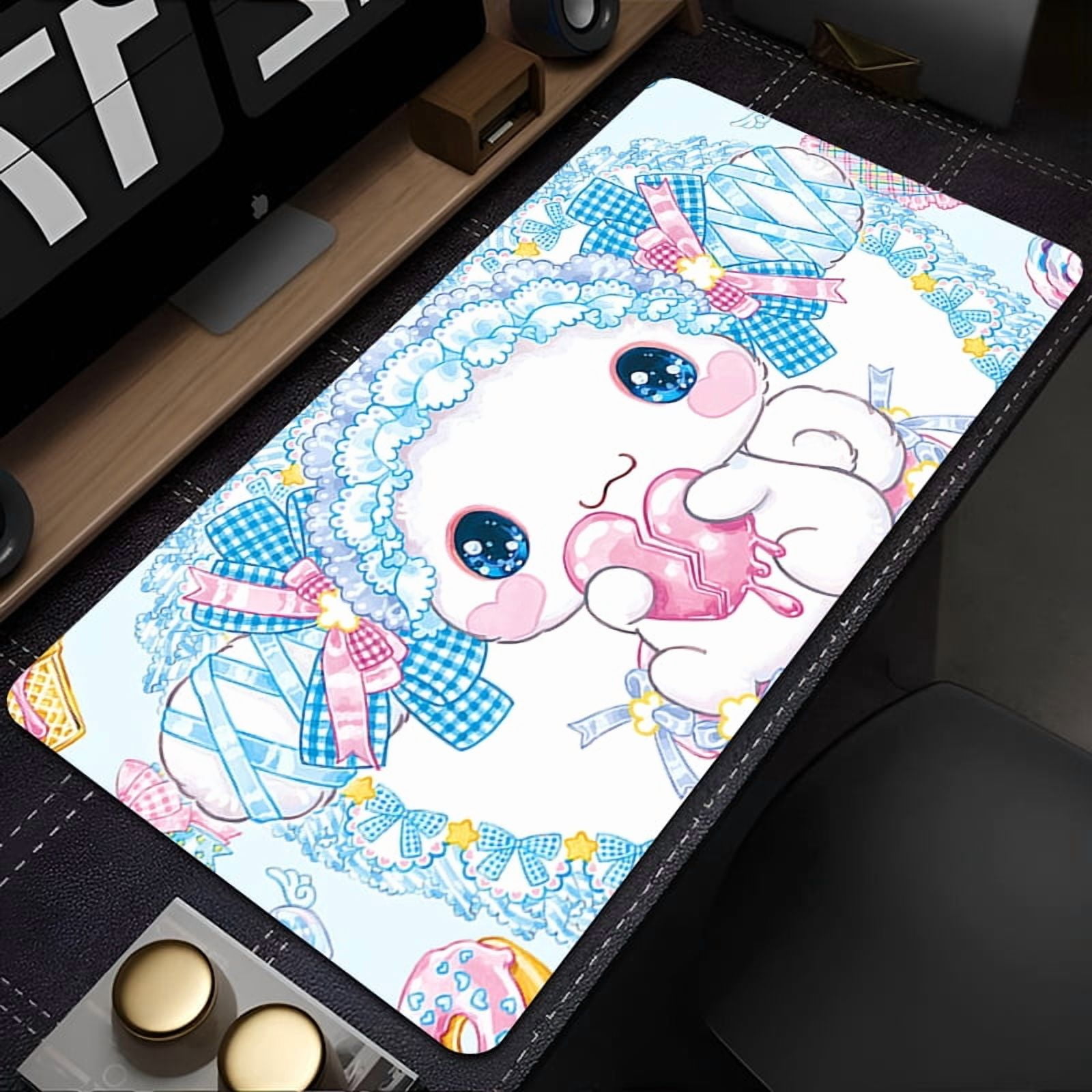 Mouse Pad Office Laptop Blue Bowknot Cartoon Keyboard Rug PC ...