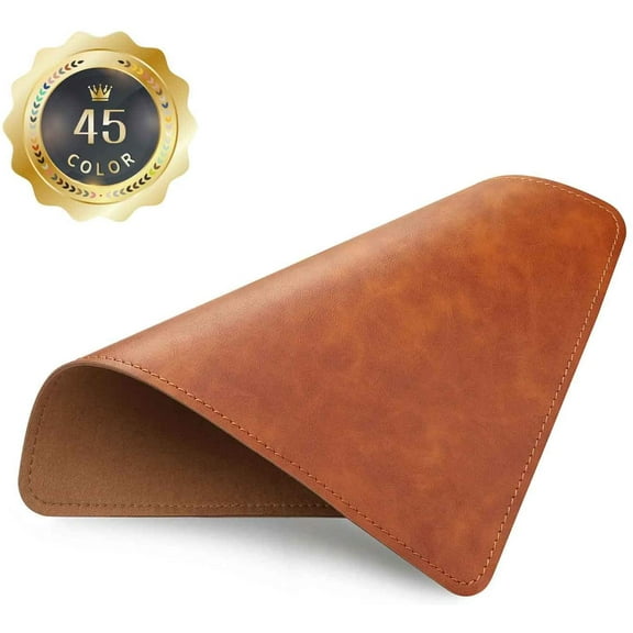 Mouse Pad, PU Mouse PadLeather Mouse Pad with Stitched Edge Micro-Fiber Base with Non-Slip WaterproofMouse Pad for ComputersLaptop, 8x11Inch (Caramel Brown)
