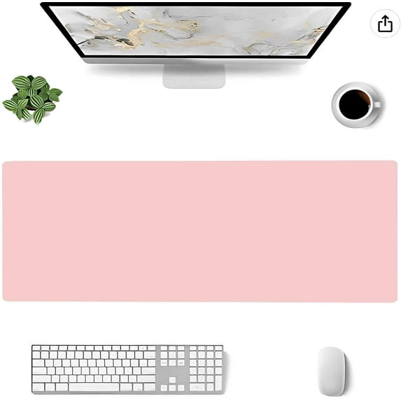 Mouse Pad Pink, Large Office Decor Desk Mat, Non-Slip Rubber Desk Pad Protector, Laptop Computer Gaming Mouse Pad XL, Waterproof Solid Mouse Mat for Home, 31.5'''' x 11.8''''