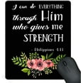 thumbnail image 1 of Mouse Pad Pink Watercolor Flowers Art Bible Verse Scripture Quotes Philippians - I Can Do Everything Through Him Who Gives Me Strength, 1 of 4