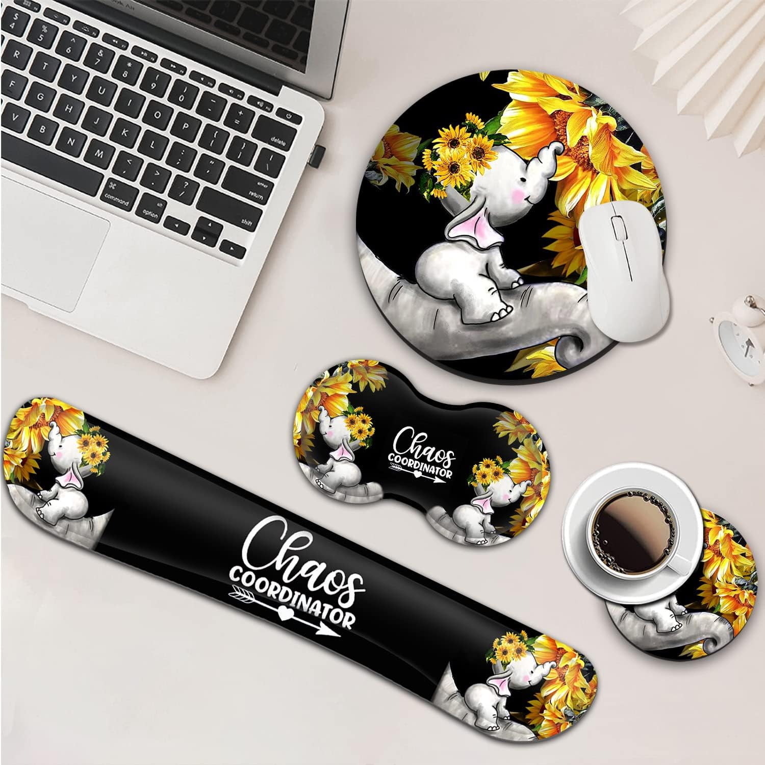 Mouse Pad, Premium Memory Foam Keyboard and Mouse Wrist Rest Pads Set