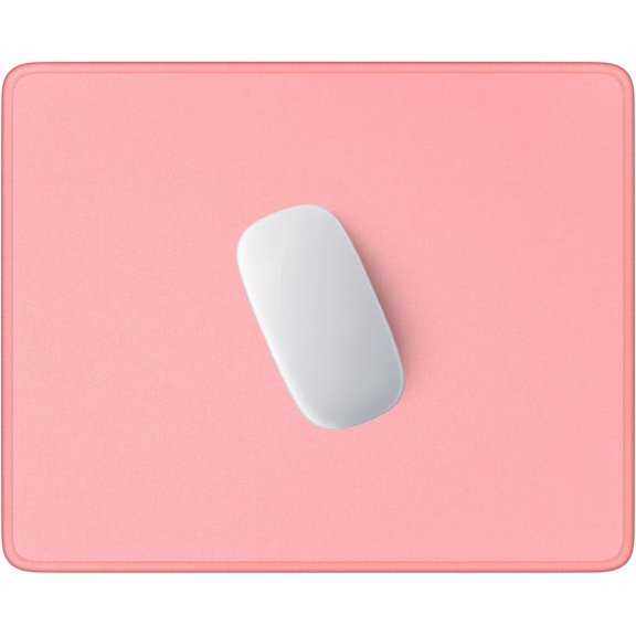Mouse Pad, Premium-Textured Square Mousepad 10.2 x 8.3 Inch, Stitched Edge Anti-Slip Waterproof Rubber Pretty Cute Computer Mat for Office Gaming Laptop Women Kids Warm Pink