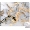 thumbnail image 1 of Mouse Pad, Rectangle Marble Design Anti-Slip Rubber Mousepad for Gaming Office Laptop Computer PC Men Women Kids, Cute Pattern, Gray Gold Marble, 1 of 6