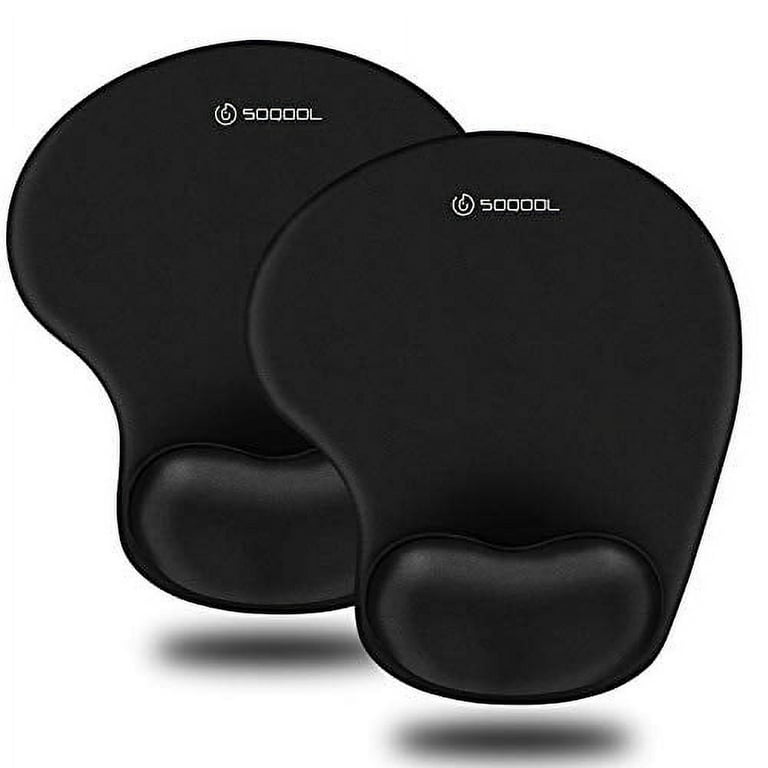 Mouse Pad, Soqool 2 Pack Ergonomic Mouse Pads with Comfortable and Cooling Gel Wrist Rest Support and Lycra Cloth, Non-Slip PU Base for Easy Typing