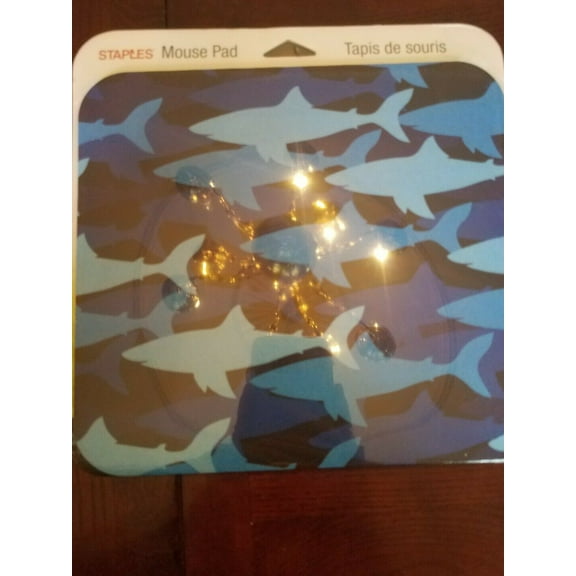 Mouse Pad Sharks By Staples Non Skid Rubber Back Optical Mouse Friendly