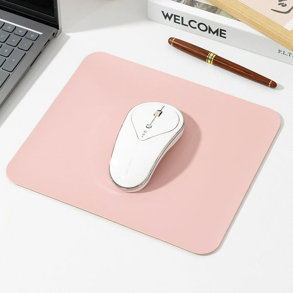 Mouse Pad, Small PU Leather Mousepad, Computer Mouse Mat with Non-Slip Suede Base for Gaming, Desk, Wireless, Laptop, Travel, Office (11.8" x 9.4")