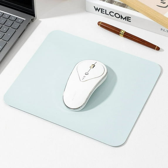 Mouse Pad, Small PU Leather Mousepad, Computer Mouse Mat with Non-Slip Suede Base for Gaming, Desk, Wireless, Laptop, Travel, Office (11.8" x 9.4")