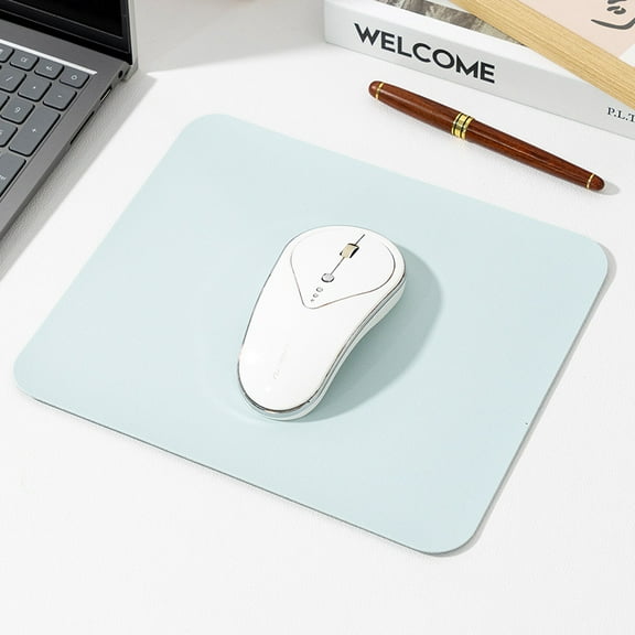 Mouse Pad, Small PU Leather Mousepad, Computer Mouse Mat with Non-Slip Suede Base for Gaming, Desk, Wireless, Laptop, Travel, Office (11.8" x 9.4")