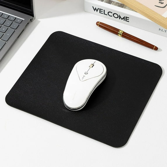 Mouse Pad, Small PU Leather Mousepad, Computer Mouse Mat with Non-Slip Suede Base for Gaming, Desk, Wireless, Laptop, Travel, Office (9.8" x 8.3")