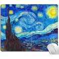 thumbnail image 1 of Mouse Pad, Square Computer Mouse Pads with Personalized Oil Painting Design, Washable Mouse Mat with Lycra Cloth, Office Home Non-Slip Rubber Base Mousepad, Starry Sky by Van Gogh, 1 of 6