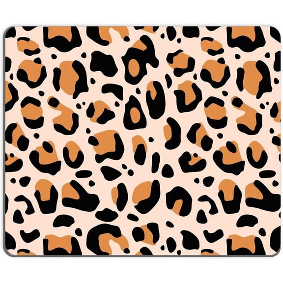Mouse Pad, Square Mousepad, Personalized Premium-Textured, Non-Slip Rubber Base Mouse Mat, Waterproof Gaming Mouse Pad for Wireless Mouse, Computers, Laptop, Office, Home (Leopard Print)