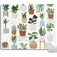 thumbnail image 1 of Mouse Pad, Square Personalized Computer Mouse Pads with House Plants Design, Washable Mouse Mat with Lycra Cloth, Office Home Non-Slip Rubber Base Mousepad, 1 of 6