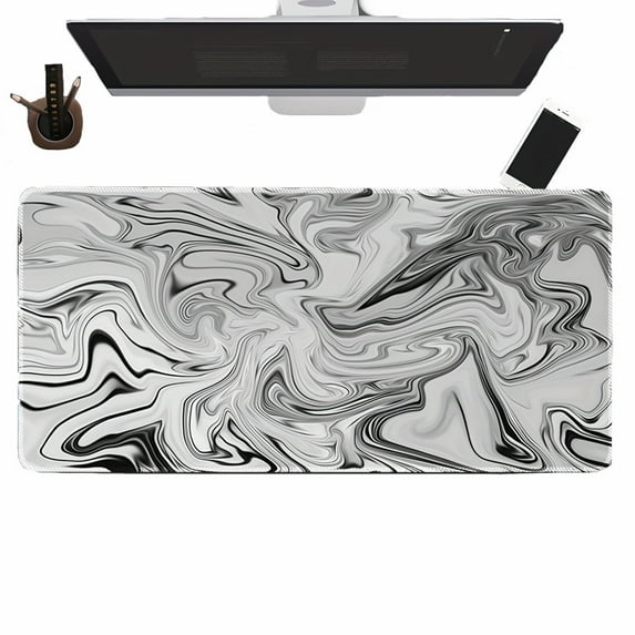 Mouse Pad with Stitched Edge, Premium Textured Mouse Mat, Non-Slip Rubber Base Mousepad for Laptop, Computer & PC,Desk Mat for Gamer, Office & Home,Black