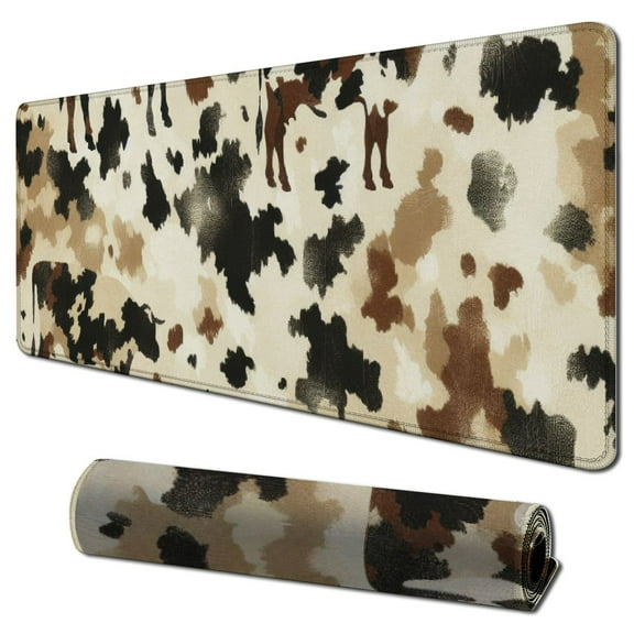 Mouse Pad with Stitched Edge Premium-Textured Mouse Mat Waterproof Non-Slip Rubber Base Rectangle Mousepad for Laptop Computer PC Gaming Office, Brown Pattern