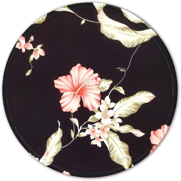 Mouse Pad for Women and Girls, Small Flowers Mouse Pad, Round Custom Mousepad with Design, Pretty Mouse Mat for Office Gaming Computer Laptop, Stitched Edges, Enhanced Thickness, 7.8 x 7.8 Inch