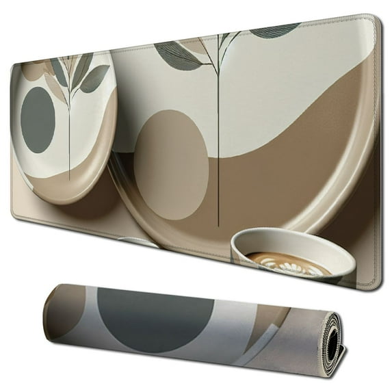 Mouse Pad with Wrist Rest Set, Keyboard Wrist Rest + Ergonomic Mouse Pad + Coasters, Easy Typing & Pain Relief Mousepad, Mouse Pad Wrist Support for Computer Home Office, Tropical Leaves