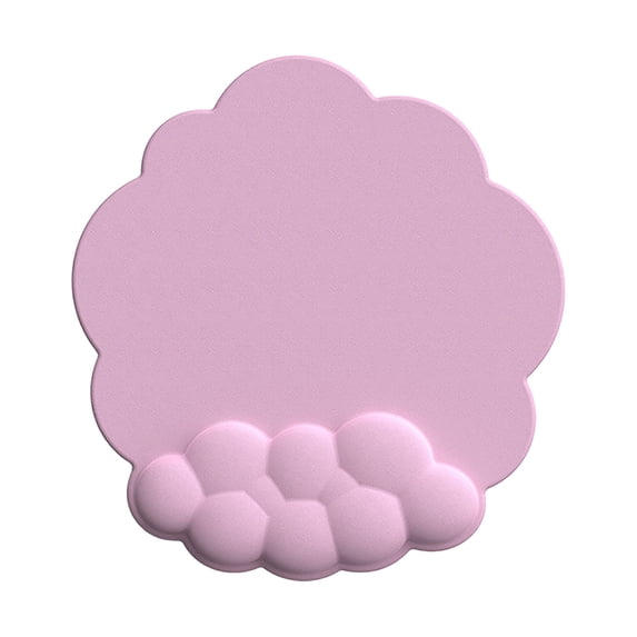 Mouse Pad Wrist Support with Cloth Surface,Cloud Wrist Rest Mousepad with Memory Foam,Non-Slip PU Base Mouse Pad for Home Office Laptop Easy Pain Relief (Pink)