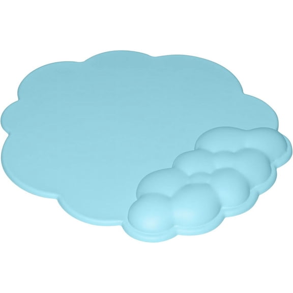 Mouse Pad Wrist Support, Cloud Shaped Wrist Rest Mousepad with Memory Foam, Non-Slip PU Base Mouse Pad for Home Office Laptop Mac Easy Wrist Pain Relief