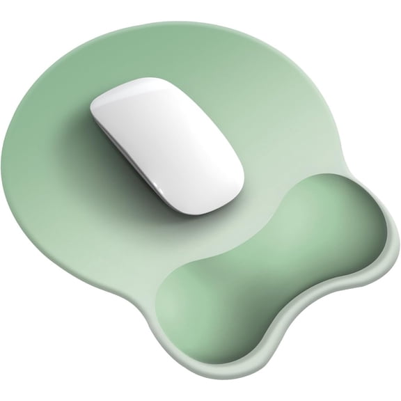 Mouse Pad Wrist Support - Ergonomic Gaming Desktop Mouse Pad Wrist Rest - Design Game pad Mat Silicone Base for Laptop Computer Non-Slip(Gradient Green)