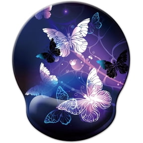 GJX Ergonomic Mouse Pad with Wrist Rest, Memory Foam Cushion & Non-Slip Base, Smooth Gaming Mice Pad for Home Office Laptop, Butterfly