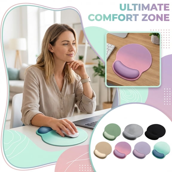 Mouse Pad with Wrist Support, Ergonomic Mouse Pad with Memory Foam Wrist Rest Cushion, Non-Slip Rubber Base Gaming Mice Pad for Home Office Computer Laptop Mint Green