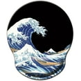 thumbnail image 1 of Mouse Pad with Wrist Support, Ergonomic Mouse Pad with Memory Foam Wrist Rest Cushion, Non-Slip Rubber Base Gaming Mice Pad for Home Office Computer Laptop, Sea Wave, 1 of 14