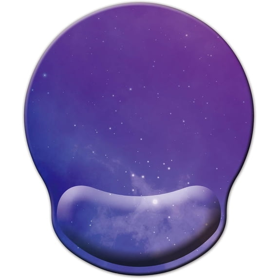 Mouse Pad with Wrist Support, Ergonomic Mouse Pad with Memory Foam Wrist Rest Cushion, Non-Slip Rubber Base Gaming Mice Pad for Home Office Computer Laptop, Starry Sky