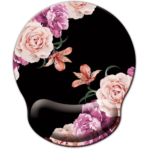 Mouse Pad with Wrist Support, Ergonomic Mouse Pad with Memory Foam Wrist Rest Cushion, Non-slip Rubber Base Gaming Mice Pad for Home Office Computer Laptop