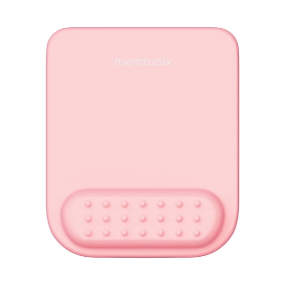 Mouse Pad with Wrist Support, Memory Foam Wrist Rest Mousepad for Carpal Tunnel Pain Relief, Smooth Lycra Surface, Non-Slip PU Base, Washable Computer Mouse Mat for Office Gaming Laptop PC,Pink
