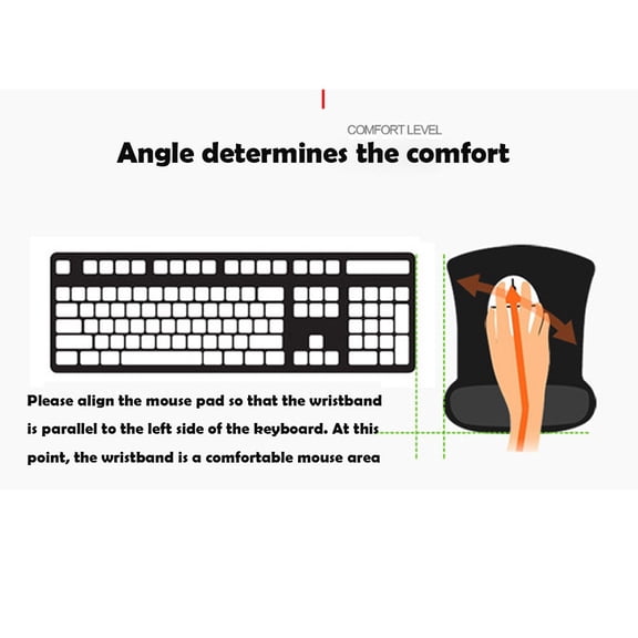 Mouse Pad with Wrist Support Soft Non-Slip Ergonomic Mat for Gaming PC Laptop Optical Trackball Mouse Accurate Tracking Comfort for Office Home Study Room 210x240x4mm 1 Pack