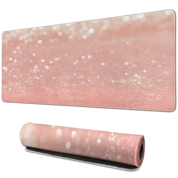 Mouse Pad , XXL Desk Pad, Pink Mouse Pad, 31.5x11.8 inches Desk Mat with 3 Levels for Computer Keyboard, Large Mousepad for Home Office Work