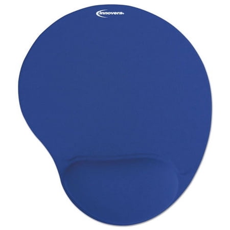 Mouse Pad with Fabric-Covered Gel Wrist Rest, 10.37 x 8.87, Blue | Bundle of 10 Each