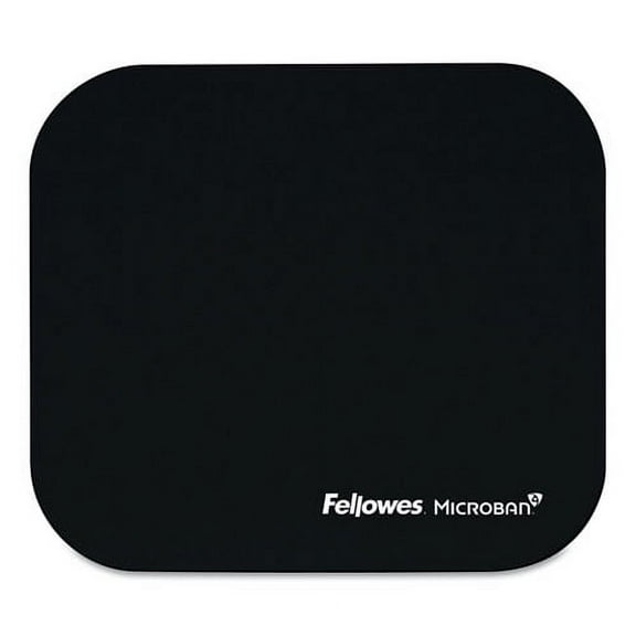 "Mouse Pad with Microban Protection, 9 x 8, Black | Bundle of 2 Each"