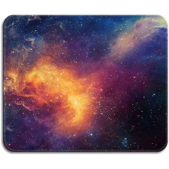 Mouse Pad with Stitched Edge, Premium-Textured Mouse Mat, Non-Slip Rubber Base Mousepad for Laptop, Computer & PC,9.5×7.9 inches,Galaxy