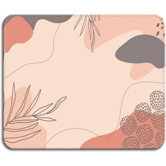 Mouse Pad with Stitched Edge, Premium-Textured Mouse Mat, Non-Slip Rubber Base Mousepad for Laptop, Computer & PC,9.5×7.9 inches,Pink Abstract