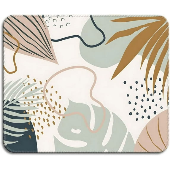 Mouse Pad with Stitched Edge, Premium-Textured Mouse Mat, Non-Slip Rubber Base Mousepad for Laptop, Computer & PC,9.5×7.9 inches,Plants