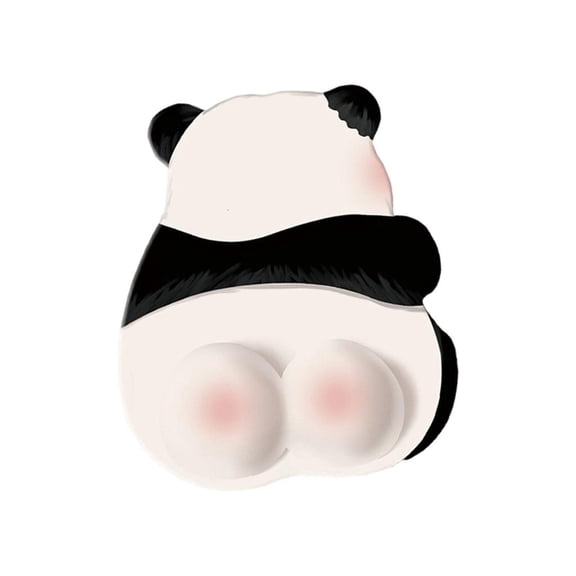 Mouse Pad with Wrist Rest for Gaming Setup, Panda Theme Top Layer, Contoured Hand Cushion, SlipUnderside, Com