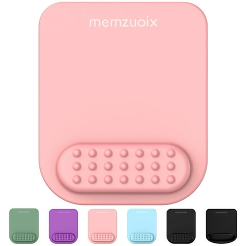 Mouse Pad with Wrist Support,Ergonomic Design Relief Carpal Tunnel Pain,Memory Foam Mouse Pad for Computer Desk with Non-Slip PU Base,Pink
