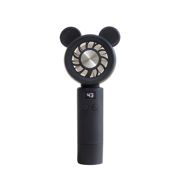 Mouse Personal Mini Fan with Digital Display, Handheld & Portable USB Rechargeable Fans, for Indoor Home Or Outdoor Activities, Gray