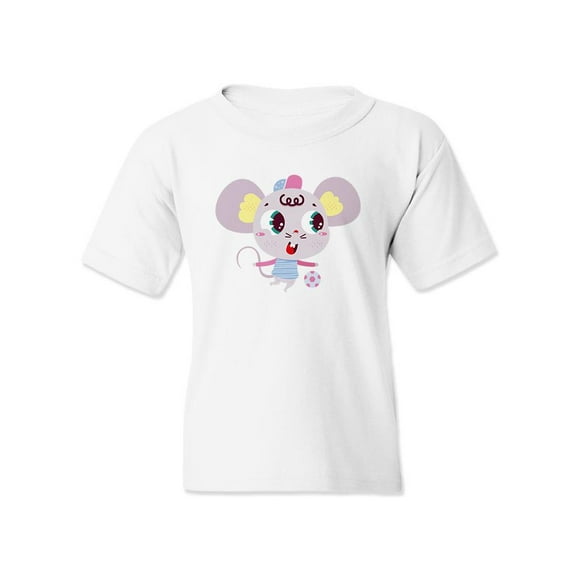 Mouse Playing Soccer T-Shirt Juniors -Image by Shutterstock,  x-Large