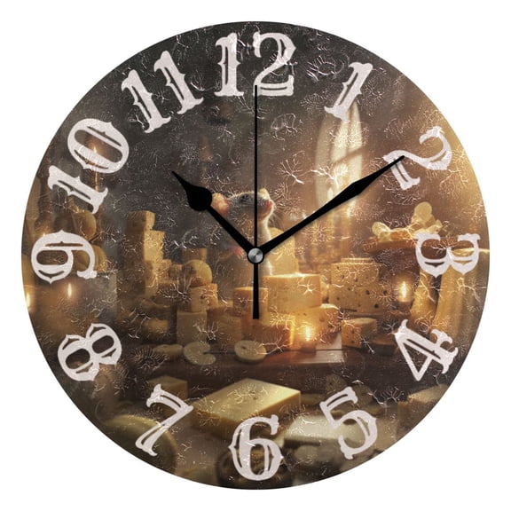 Mouse Rat Windows 10 inch Wall Clocks Non Ticking Easy to Read Battery Decorative for Home Bathroom Kitchen Bedroom Living Room