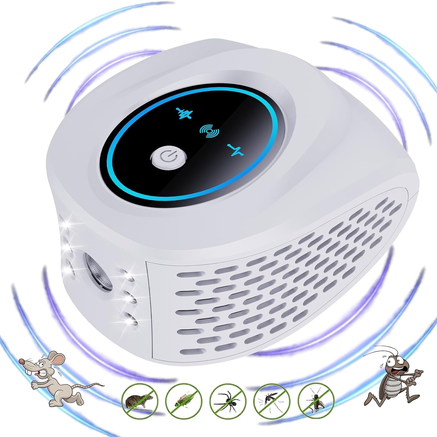 Mouse Repelent Rodent Repelent Ultrasonic Plug in with 4 Modes Rat Spider Repelent for Attic House Garage Basement Warehouse