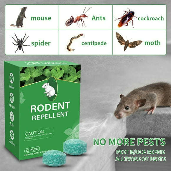 Mouse Repellent Get Rid of Mice Permanently 12 Packs Of Rat Balls, Natural Ingredients, Safe For Indoor Use, Repel Rats Instead Of Killing Them, Variety Of Strong Mint Scents To Work.