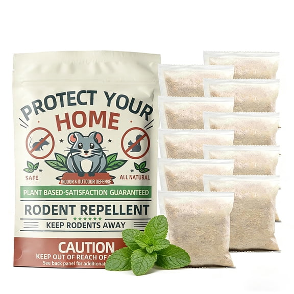 Mouse Repellent Pouches, 10 Pack Peppermint Oil Rodent Mouse Deterrent, Suitable for Indoor and Outdoor Use, Prevents Squirrels Spider Pests and Repels Mice, Safe for Pets and Family