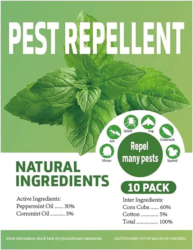 Mouse Repellent Pouches, Peppermint Oil to Repel Mice and Rats, Rodent Squirrel Rat Mouse