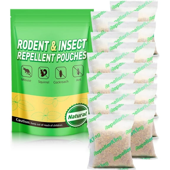 Mouse Repellent Pouches, Rodent Repellent 12 Pouches Indoor & Outdoor, Peppermint Oil Rat Repellent for Mice Rats Squirrels, Natural Mouse Deterrent for House, Garden, RV, Garage, Basement