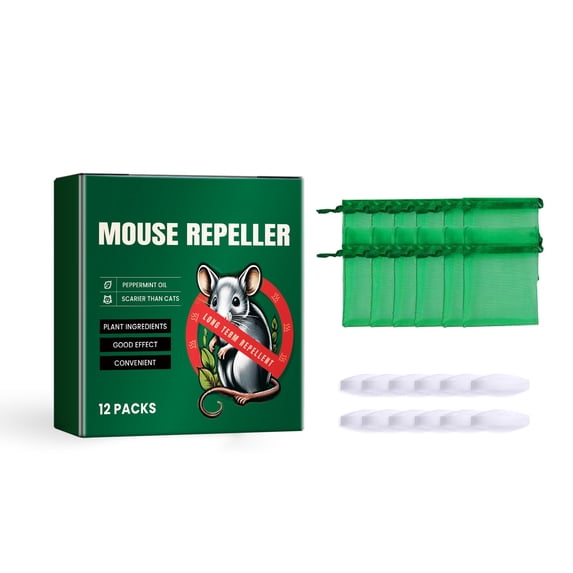 Mouse Repeller Balls 12 Pack Plant Based Formula for Indoor Outdoor Use Effective Long Lasting Protection for Home Garage Storage