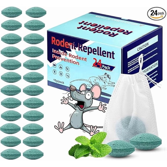 Mouse Rodent Repellent, 24 Pack Peppermint Lemon Mice Repellent
